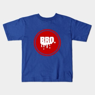 Bro Drip Logo in Red and White Kids T-Shirt